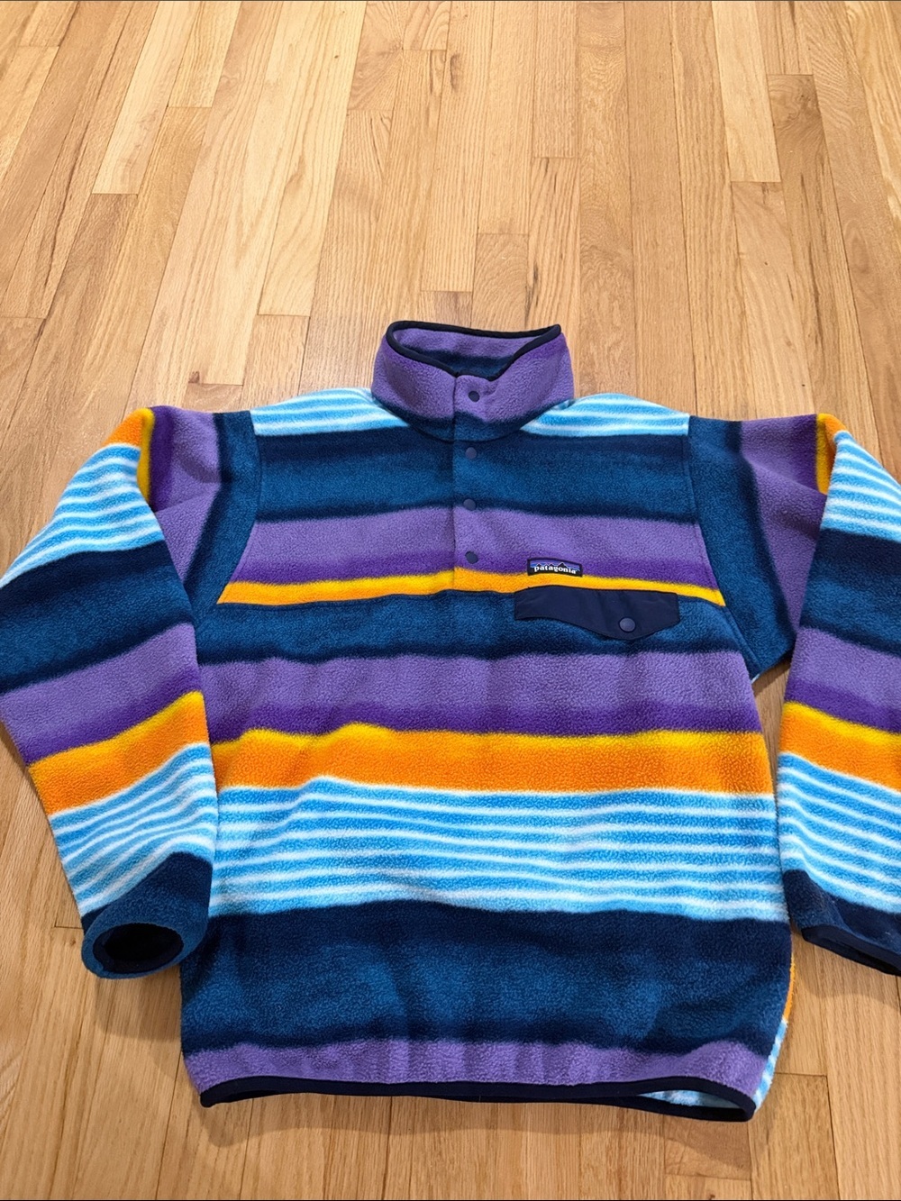 Patagonia Synchilla Snap-T Pullover Painted Fitz Stripe Sz XS